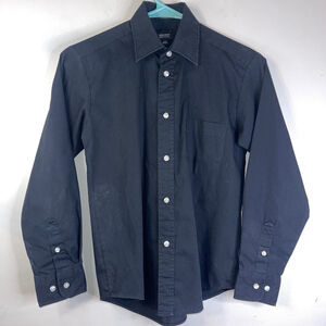 Holiday Editions Boys Button Down Shirt Size Large Black